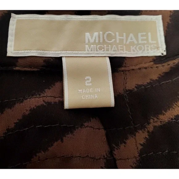 MICHAEL Michael Kors Skirt 2 Animal Print Ruffle Flirty Brn/Blk Tiers/Gather 3D - Picture 8 of 11